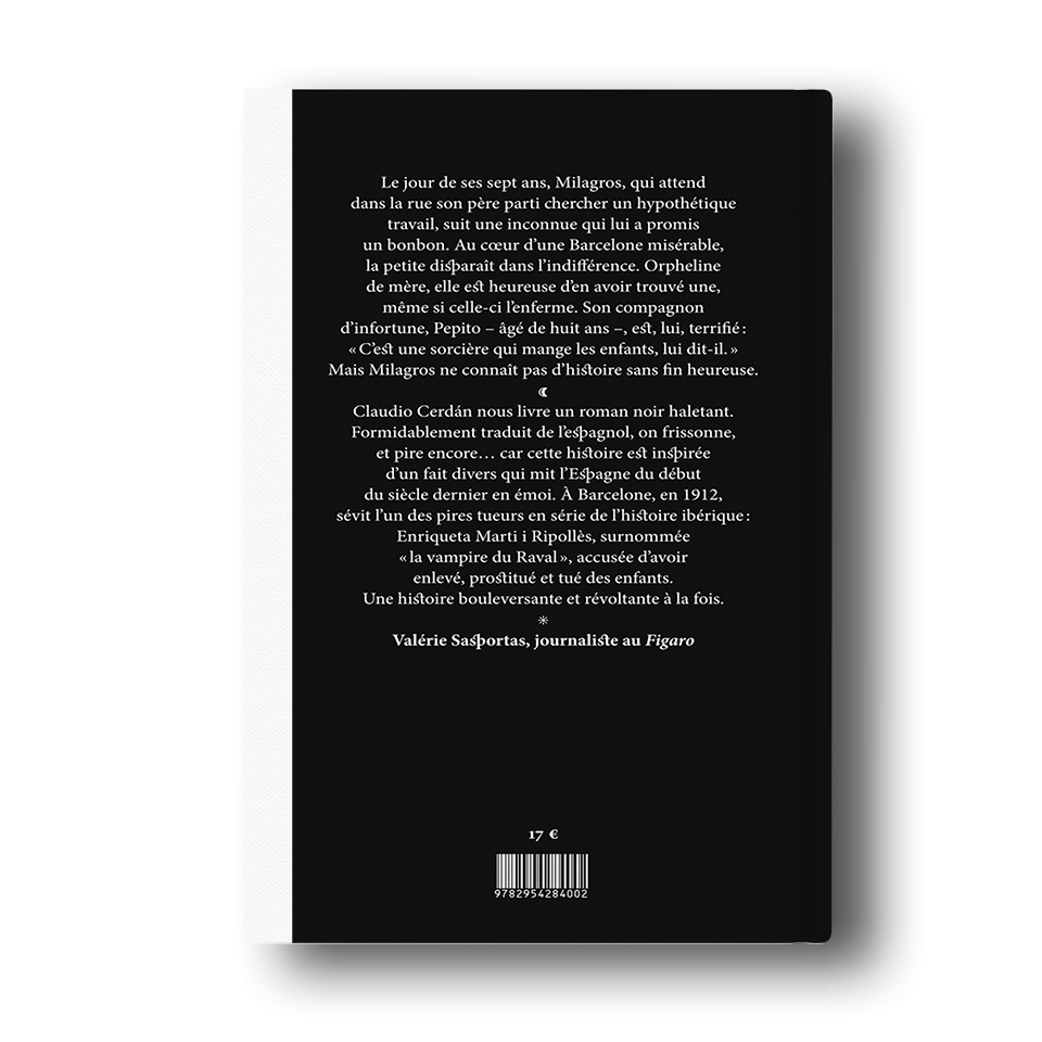 Quatrième de couverture de La Maison en chocolat, roman noir de Claudio Cerdán